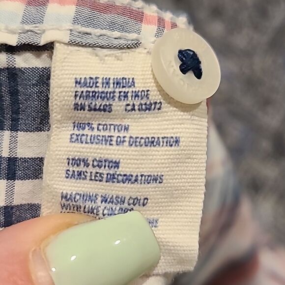 American eagle outfitters mens short sleeve red white and blue button down - Picture 6 of 6